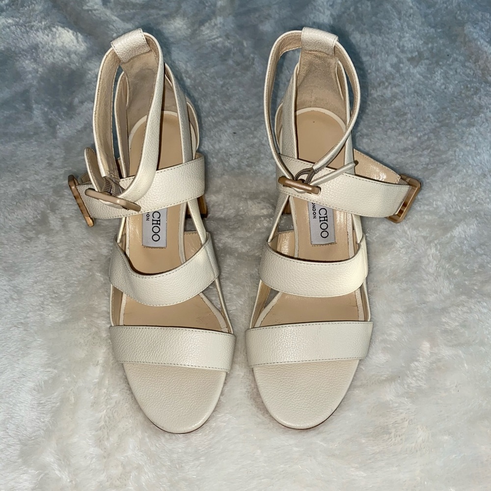 Jimmy Choo White Leather Maya 85 - Picture 4 of 6